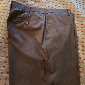 Louis Raphael Chocolate Pinstripe Pants 40x30 Washable Wool Blend